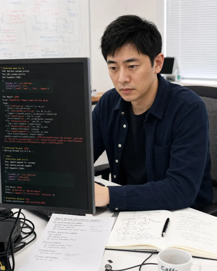 梁练伟排查智能体编排中的工具调用错误与验证器结果