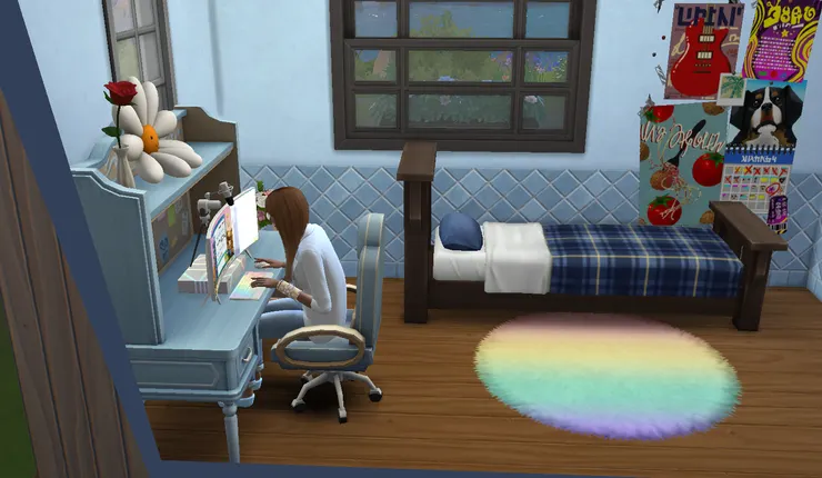 歐娜超喜歡粉藍色的房間~