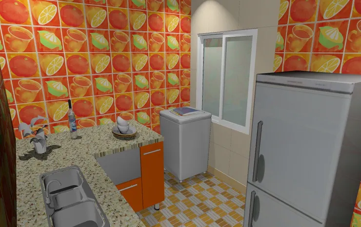 我特意在窗邊放洗衣機。