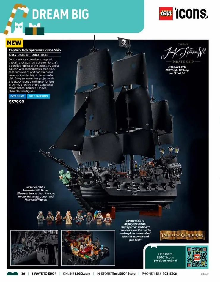 獨家特別款『Captain Jack Sparrow's Pirate Ship（傑克船長的海盜船）』$379.99。