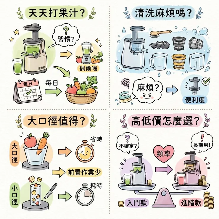 慢磨機常見問題：清洗、口徑、使用頻率和高低價怎麼看