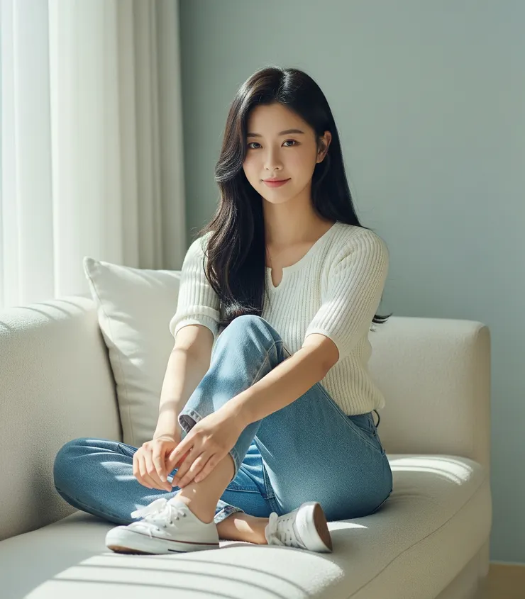 ai繪製 我的指令是坐在沙發上，也不能說不對啦!確實是坐在沙發上，好孩子不要模仿喔!