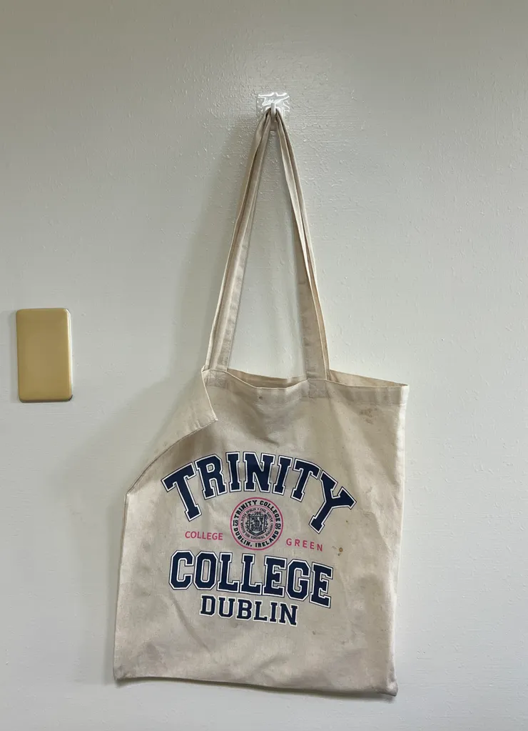 於校園商店購買的紀念品——印有學校字樣的帆布袋 (Joy 攝)