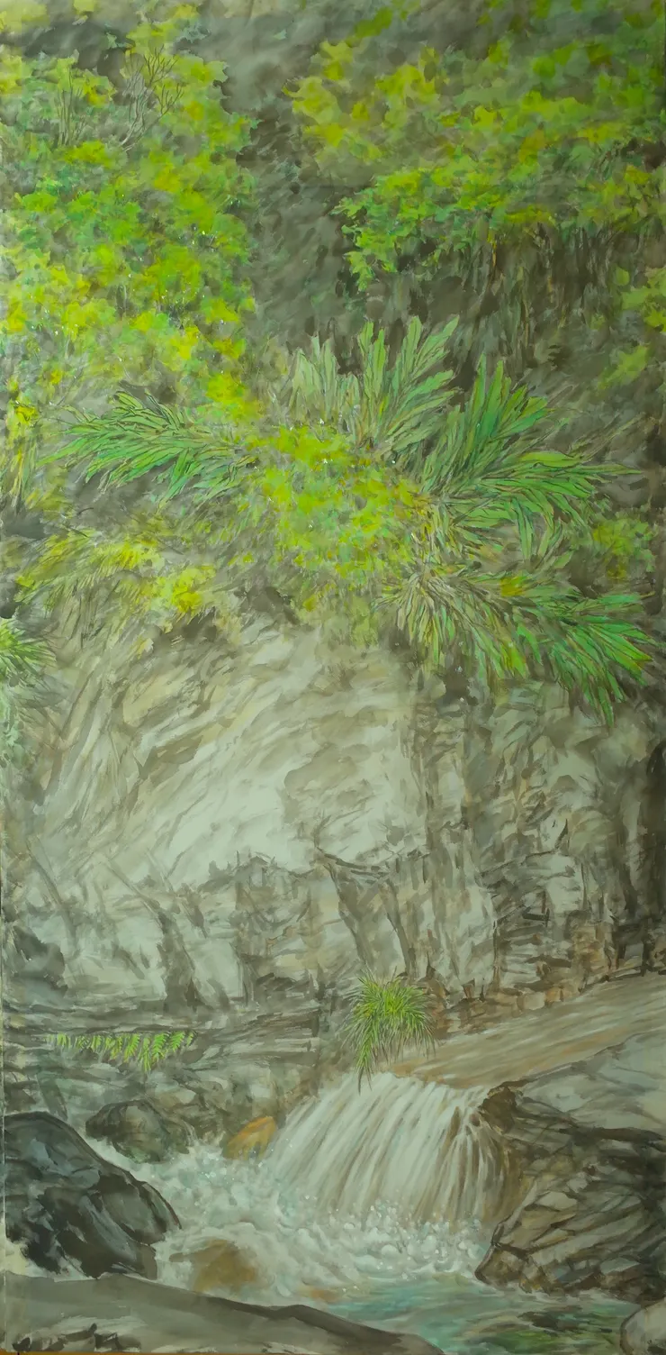 〈欣蓁涓流〉局部-右中屏
