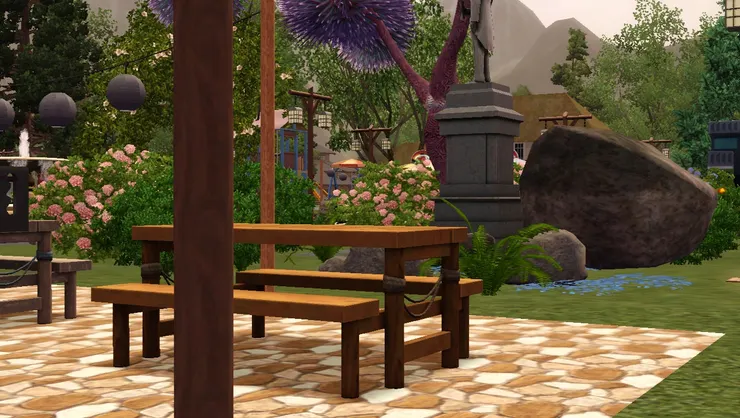 這裏鋪了石磚，草地很難清潔。