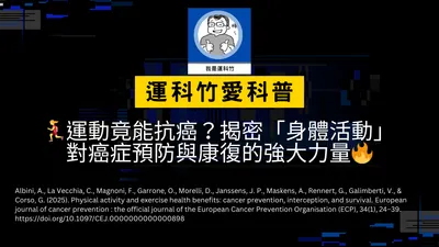  【運科竹愛科普｜運動竟可能抗癌？】