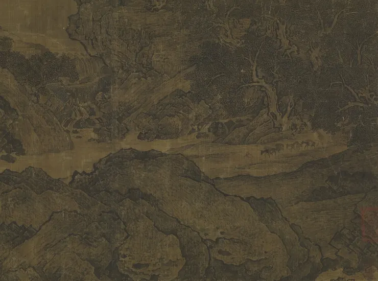 宋　范寬　谿山行旅圖　局部