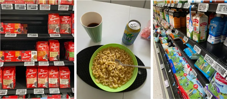 超市內部|午餐:通心粉|加拿大牛奶很多都是袋裝,裡頭有三小包
