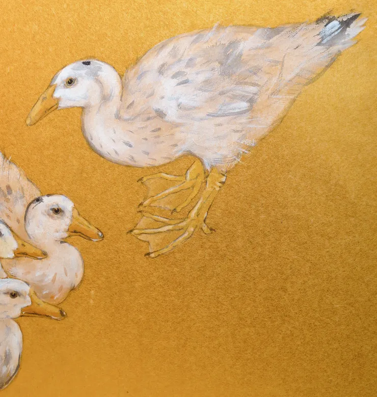 〈水邊籬下〉局部－鴨子