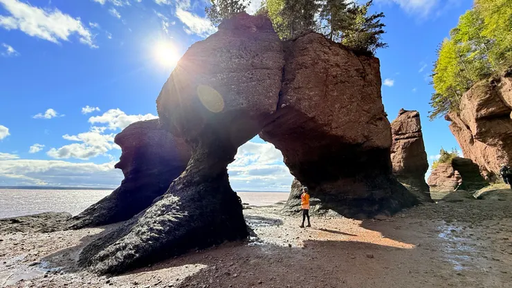 每天兩次漲潮和退潮， 漲潮時海水會完全淹沒岩石底部， 而在退潮時海床會裸露出來。