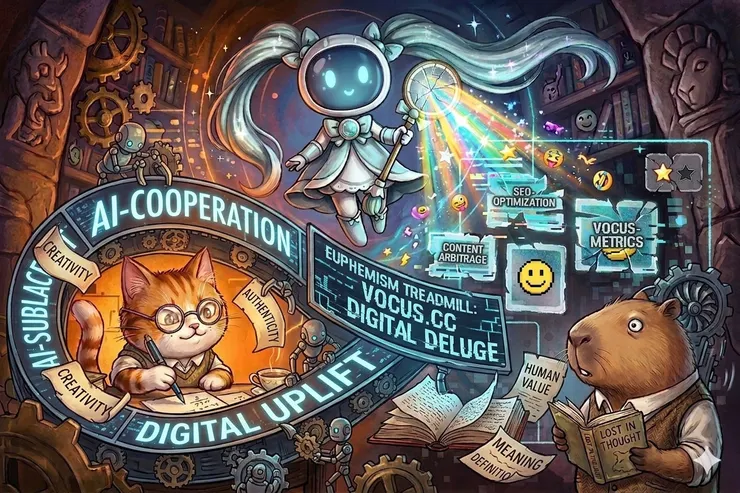 當「數位轉型」成為跑步機，我們在內容套利與 SEO 指標的夾縫中，打撈那份被標籤化的人類價值。