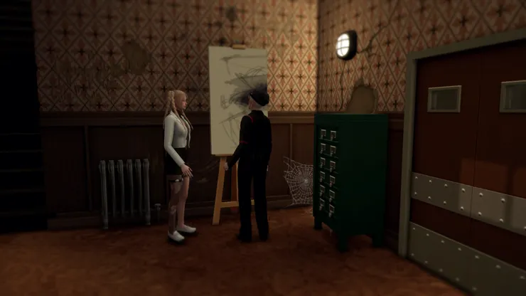 而這天我在作畫的時候吉娜來跟我搭話了，她似乎是個友善的吸血鬼