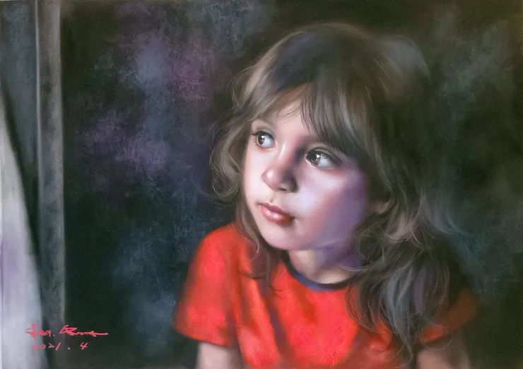 來吉部落的女兒 (媒材:粉彩)