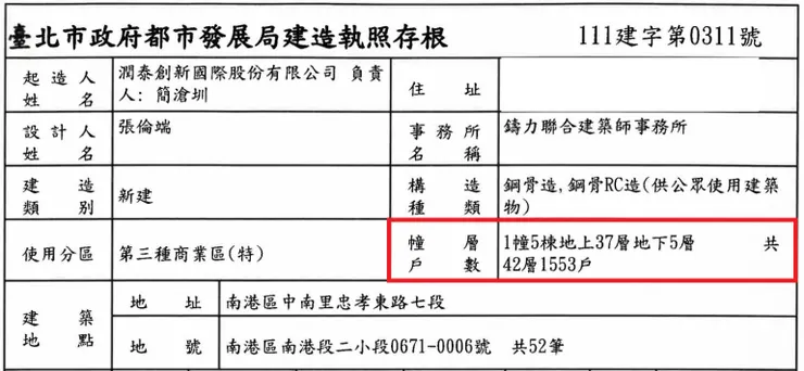 來源 台北市建築管理工程處執照存根系統