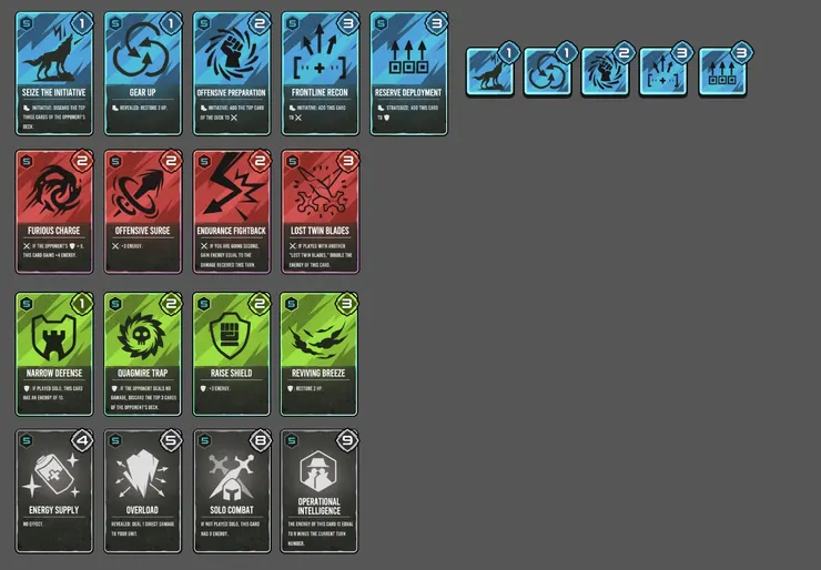 不只是戰鬥單位，技能卡片的部分我們也進行了重新設計