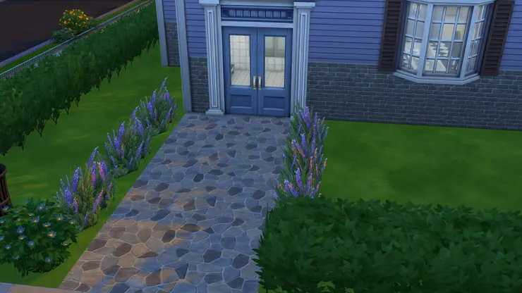 我有一段時間建屋，很喜歡這樣有個很得體的門口，有條小路，旁邊再種點花，總覺得這樣才是家。