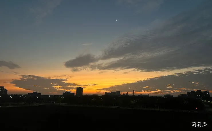 在雲林高鐵站月台上看到的夕陽