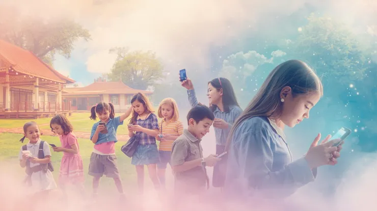 設計概念:夢旅詩人  繪圖:AI  圖說: 問一問自己，你是否有患上手機焦慮症?