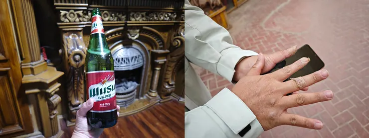 為了哈蘇啤酒，煮夫花了一個晚上把自己的手弄得破破爛爛😅