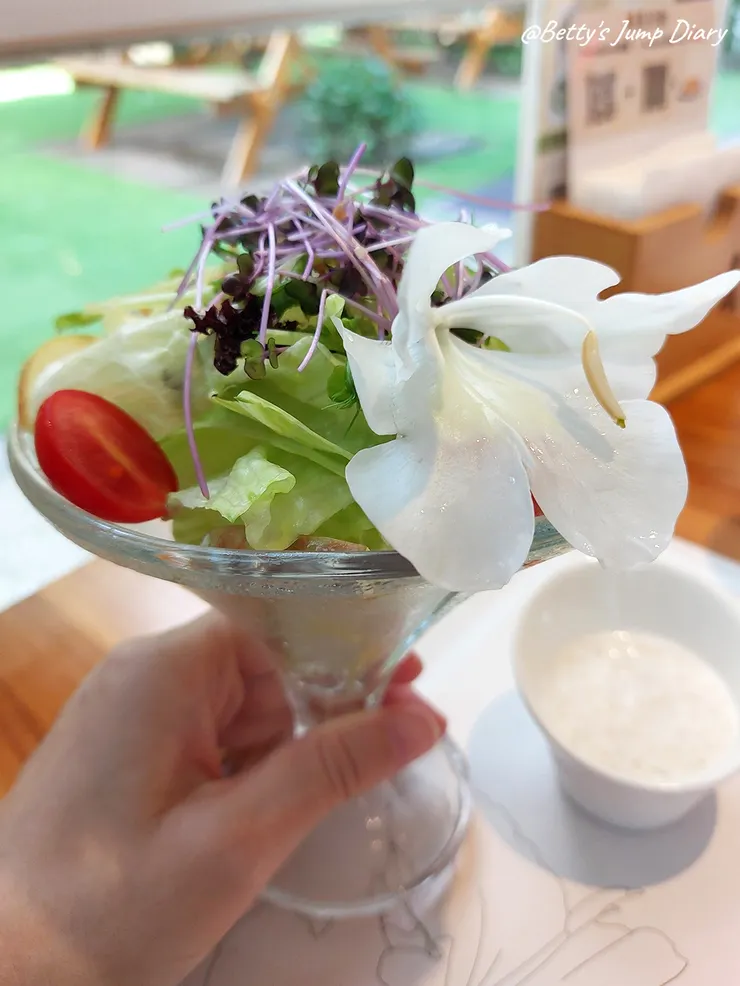 ▲龍潭「野薑花與貓」庭園餐廳/ 圖片來源:Betty's Jump Diary