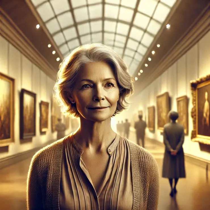 Jane watched, her heart swelling with pride and a touch of melancholy, as an elderly gentleman paused in front of a particularly striking portrait—his own, painted over forty years ago.