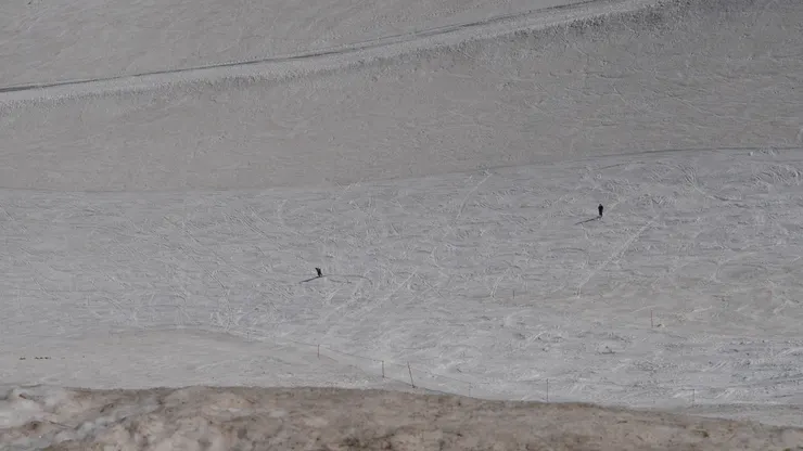 有人坐滑雪吊椅上來，就直接開滑了