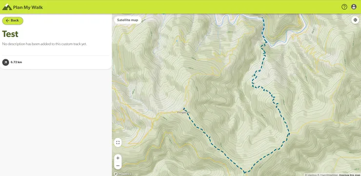 在地圖上自行規劃健行路線,一樣可以填寫裝備清單與行程規劃,此路線僅供個人使用。