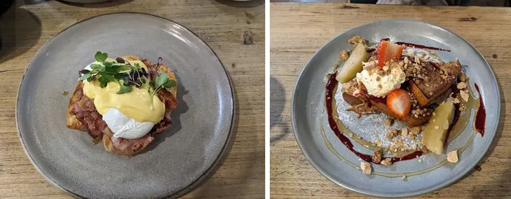 The Perc Cafe_班尼克蛋(左)&法國土司(右)