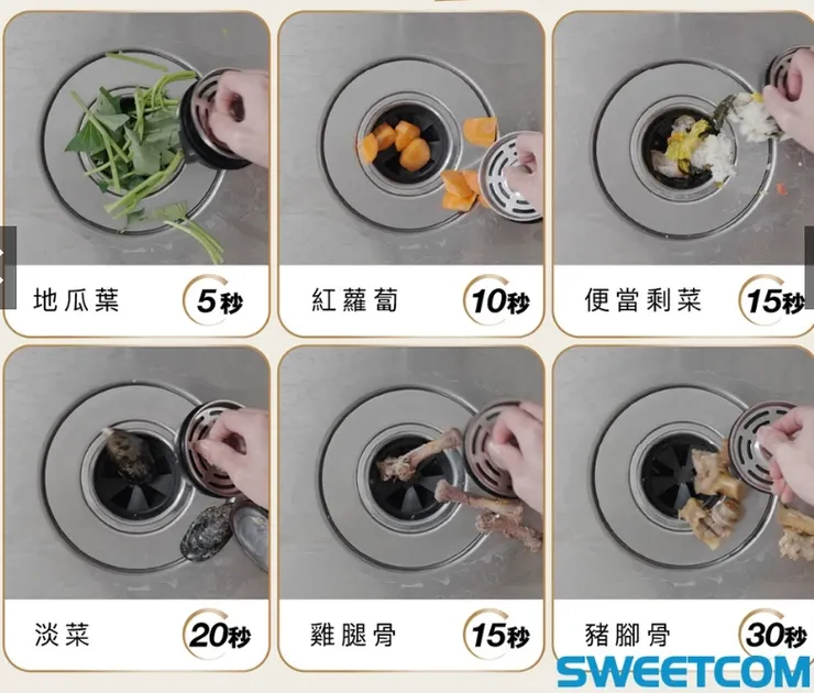 這款很厲害,廚餘直接丟排水溝處理 (各種廚餘處理秒數)
