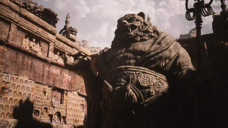 村莊隨處可見的虎神雕像