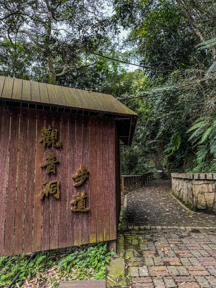 0942 回到蝙蝠洞及觀音洞步道叉,續行觀音洞步道北口,往鐵板吊橋。