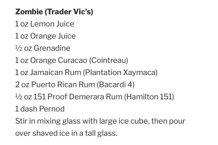 Zombie (Trader Vic’s)