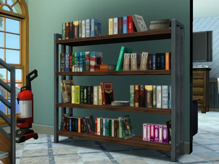 這裏擺放了一家人的書櫃，令這個家增添了文藝氣息。