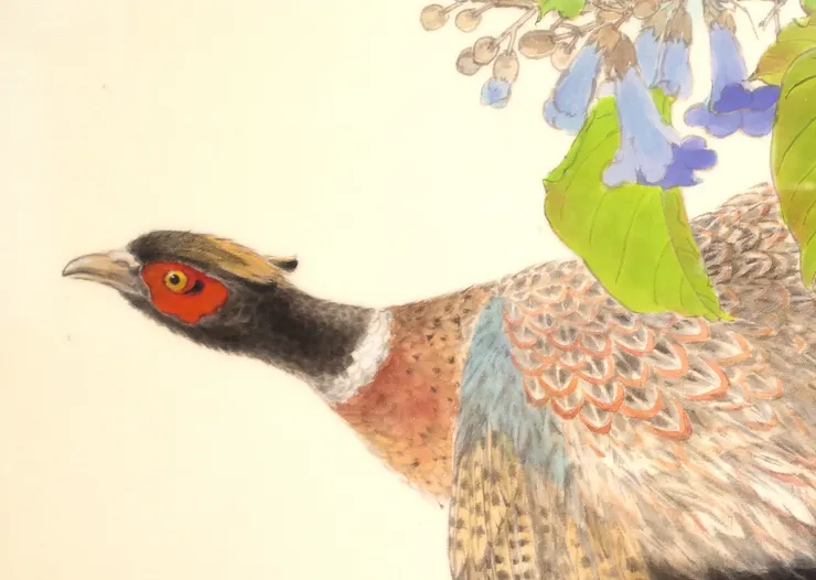 〈春律─向林玉山老師致敬／三月之晨〉局部－雉雞