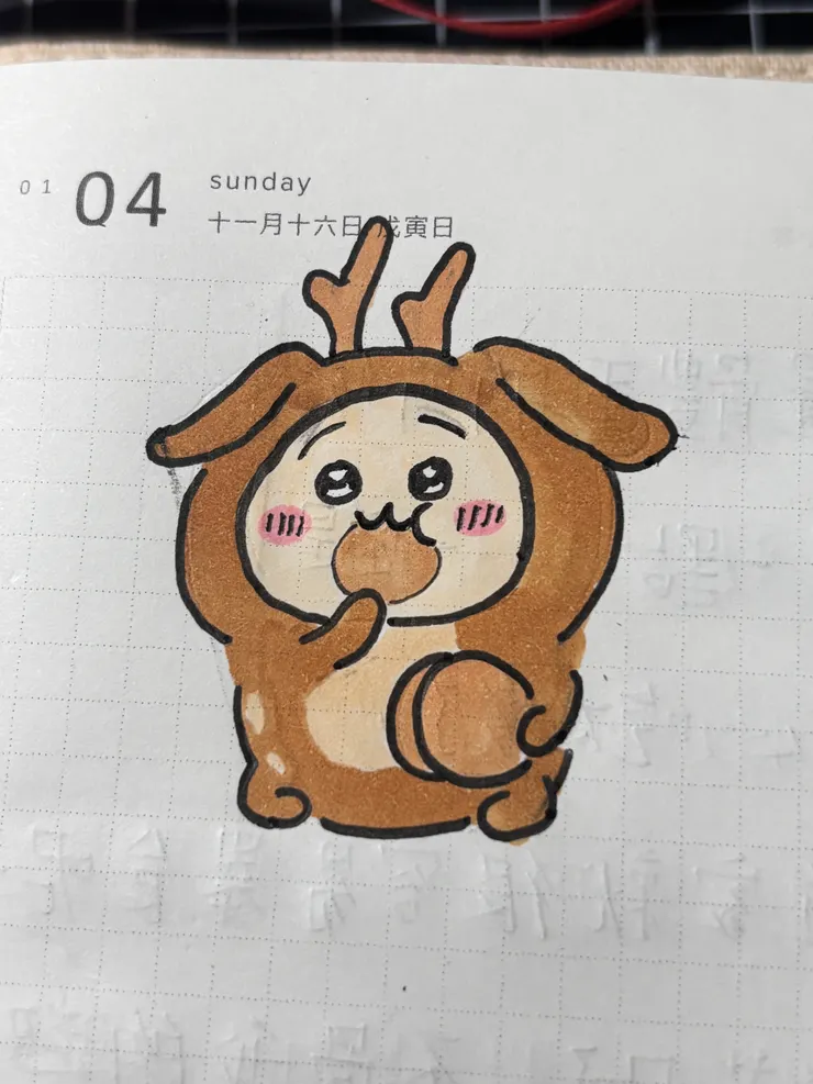 這次畫了烏薩奇,用了copic上色好看些,但好像太圓了XDD