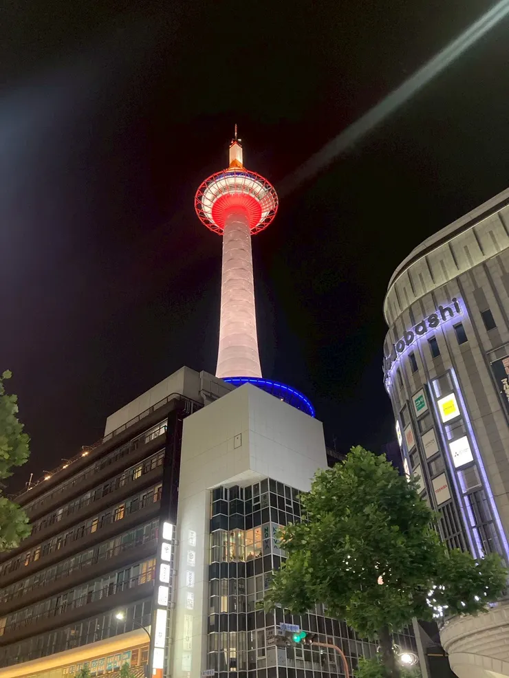 夜晚的京都塔