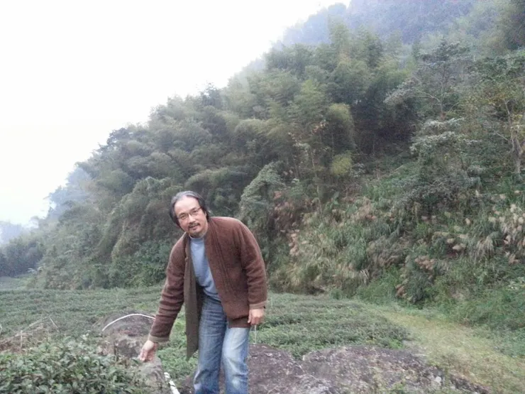 此為2017年我在杉林溪的一個山頭，契作了一片有機烏龍茶留下的照片