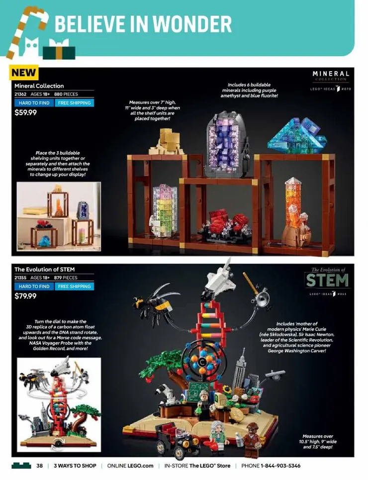 特別註明是『Hard to Find』，也就是目前市面很難找到的：上圖同時也是新款的為『Mineral Collection（礦物收藏）』$59.99; 下圖為『The evolution of STEM（STEM的演化）』$79.99。