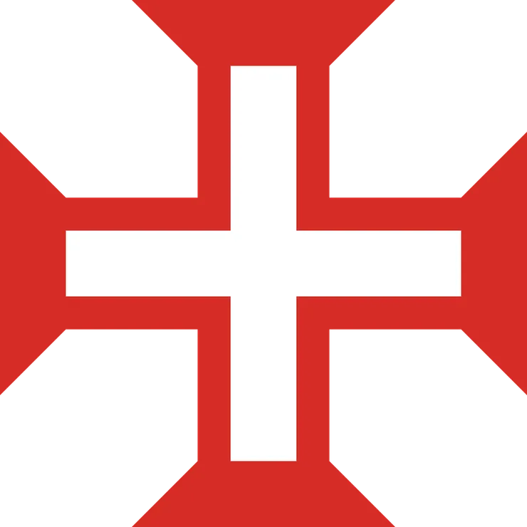 基督騎士團標誌。後來大航海時代被葡萄牙廣泛使用，於是也被稱為「葡萄牙十字」