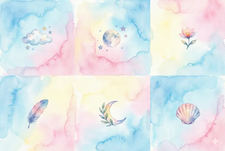 「六宮格佈局」的柔美水彩背景。