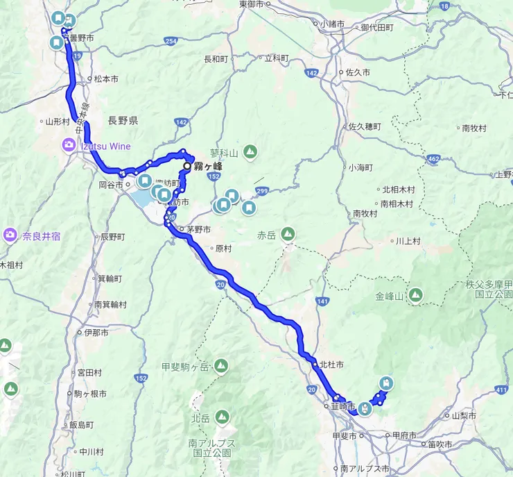 路線懶人包：昇仙峽－そば蕎麥麵－霧ヶ峰－安曇野日式之夜