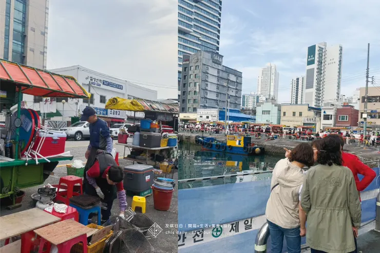 假日限定的港邊布帳馬車攤商