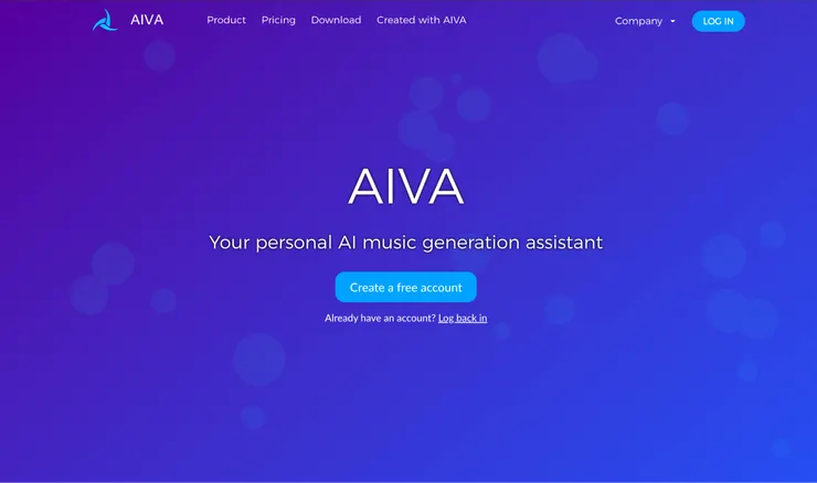 AIVA AI音樂產生器