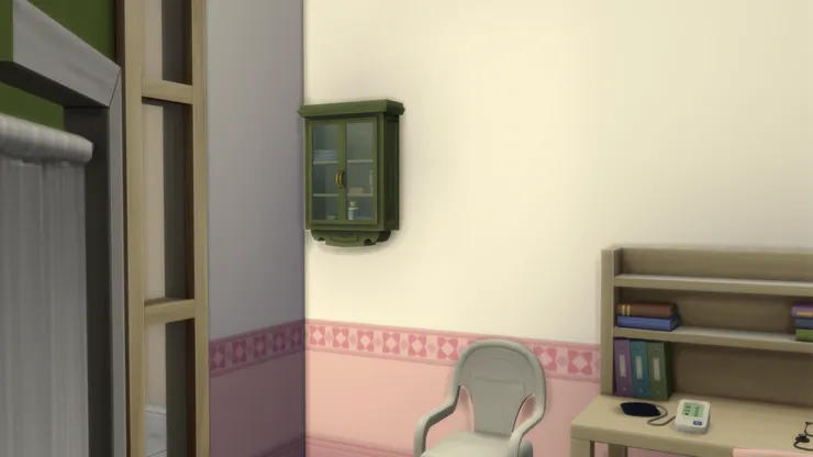 這個櫃子放著包紮用品。記得我常在校門外跌倒(一年總有一次...)，就來這裏坐下塗藥了。