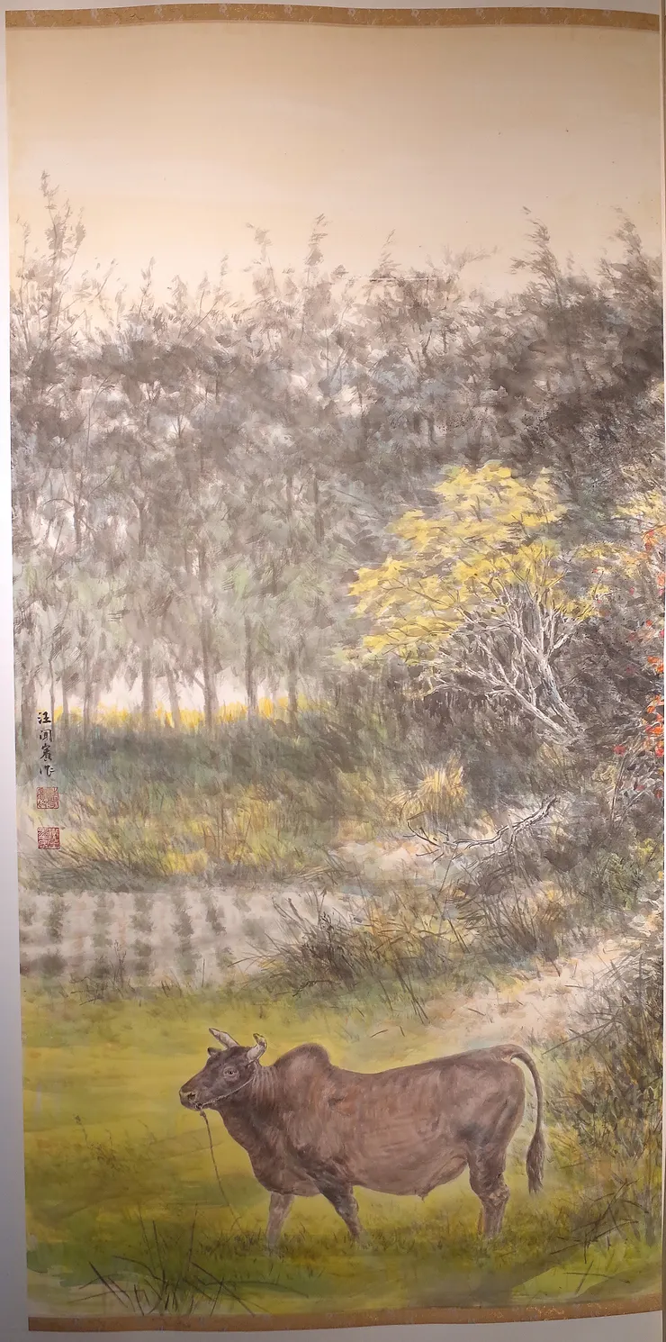 〈浯島秋韻〉局部－左屏