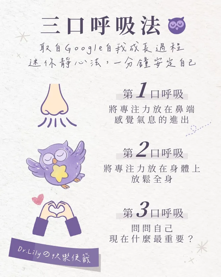 三口呼吸法圖解