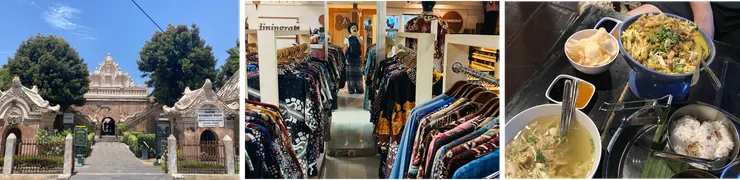 馬里菠蘿大街上有許多蠟染(Batik)服裝店，有興趣可以逛逛試穿喔