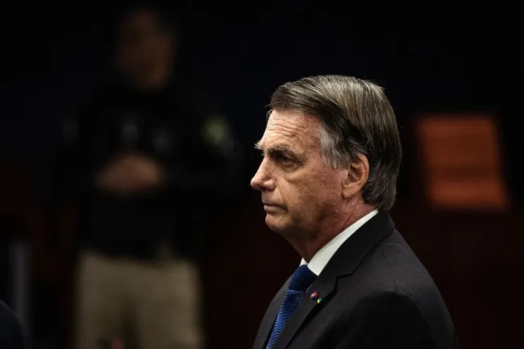 Former Brazilian President Jair Bolsonaro is pictured during a previous appearance at the Supreme Federal Court in Brasília, Brazil, in June. Arthur Menescal/Bloomberg/Getty Images