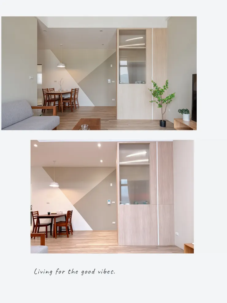 上面是剛入住，下面是入住一年多後