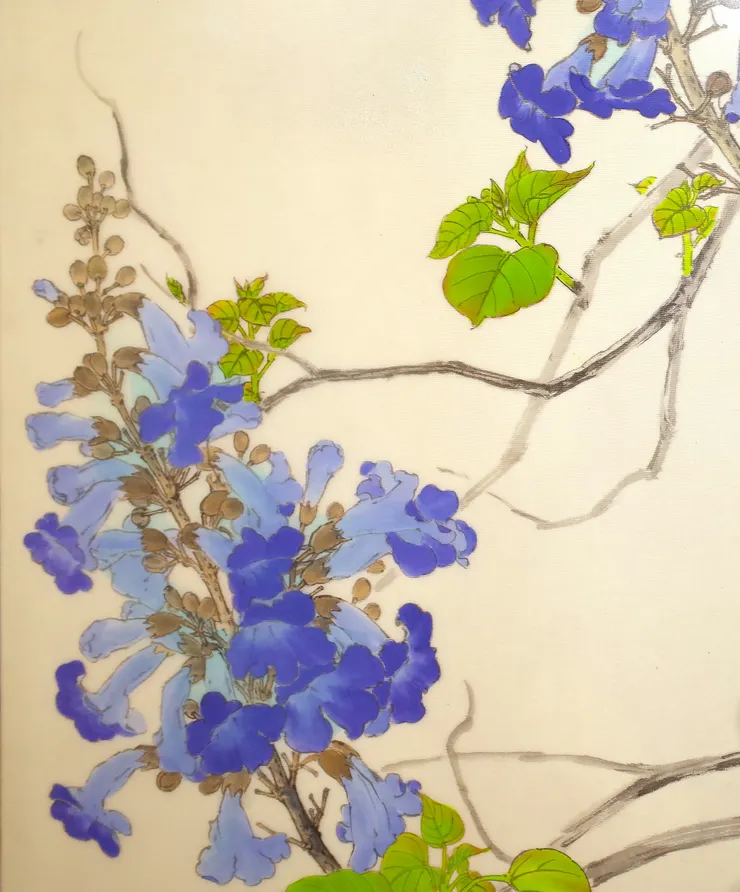  〈春律─向林玉山老師致敬／三月之晨〉局部－泡桐